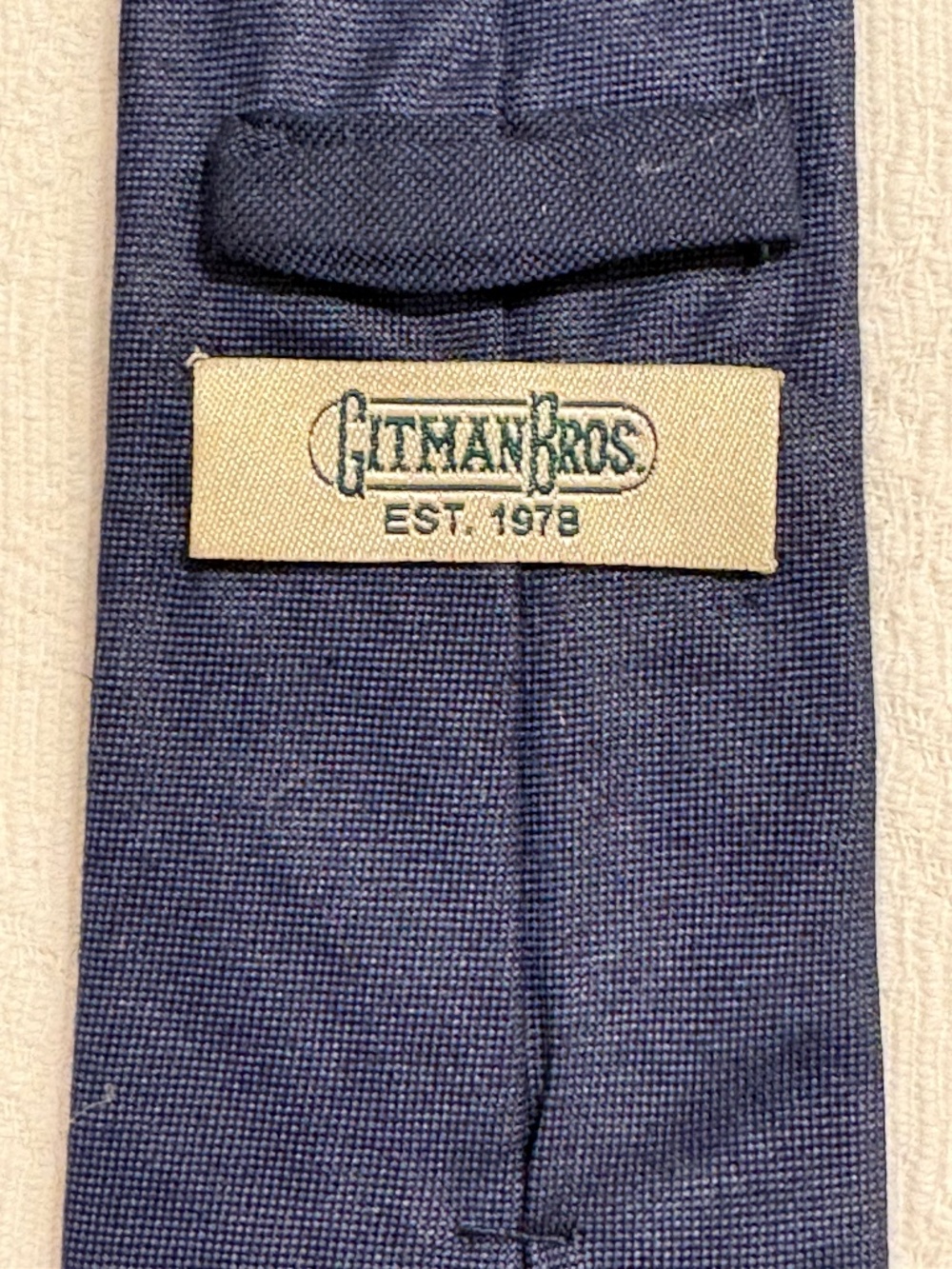 Gitman Bros Vintage Navy Blue 100% Cotton Necktie 2.75” Prep
